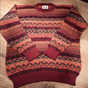 Baby alpaca wool sweater with pattern
