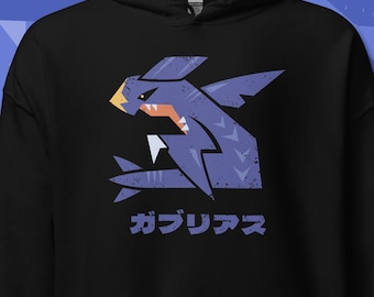 POKE x MH - Hoodie, Sweatshirt, Shirt, Unisex Long Sleeve, Sweater, Japan, Monster, Hunter, Garchomp