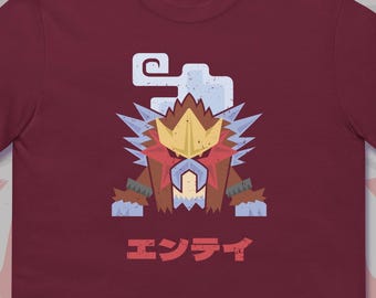 POKE x MH -  Shirt, Sweatshirt, Unisex Long Sleeve, Sweater, Monster, Hunter, Entei, Maroon