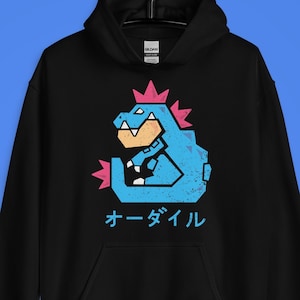 POKE x MH - Sweatshirt, Hoodie, Shirt, Unisex Long Sleeve, Sweater, Graphic, Video, Game, Boy, Japan, Feraligatr, Monster, Hunter, Starter