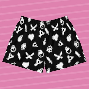 Zelda Icons - shorts, all-over, dames, Japan, zwart, schattig, botw, gaming