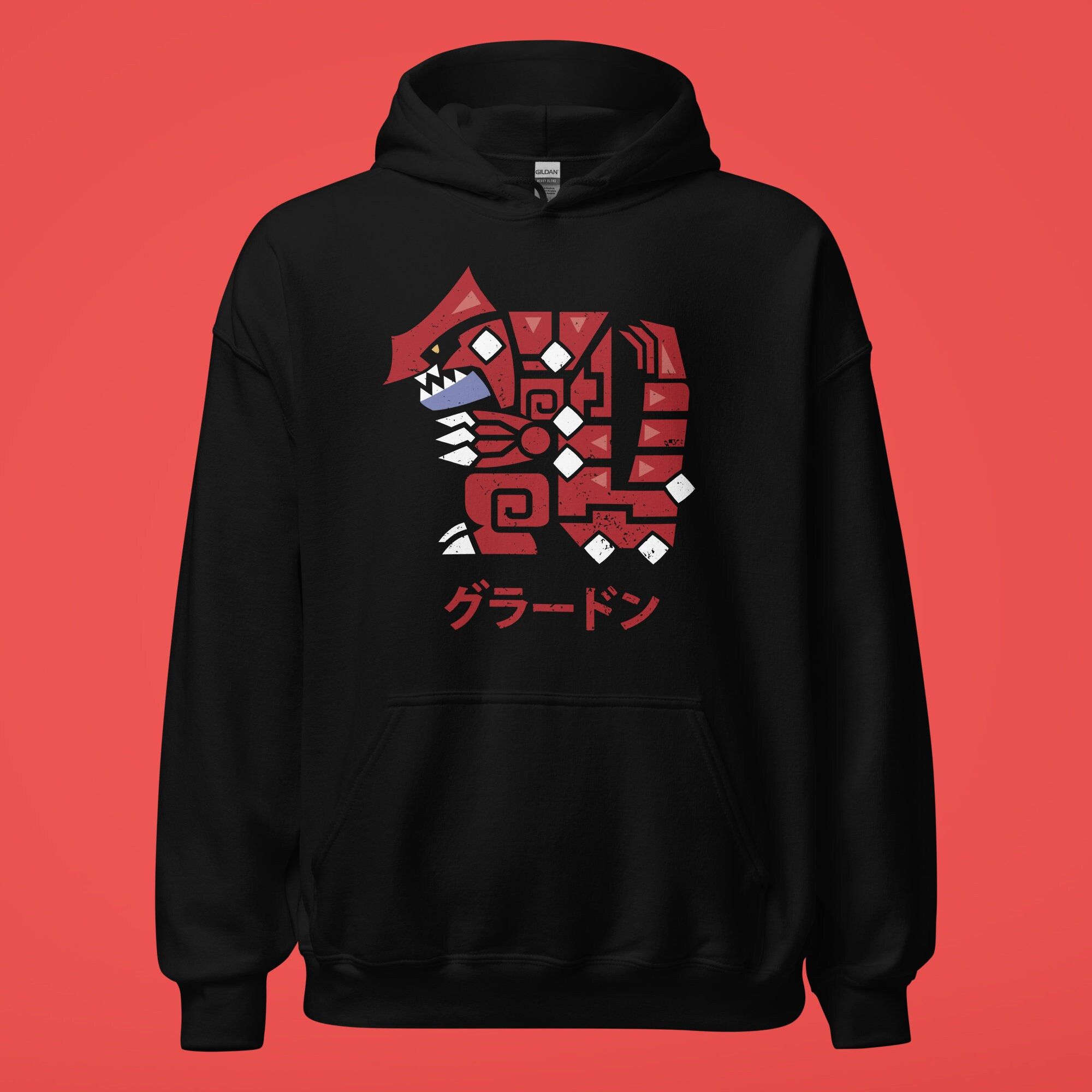 POKE X MH Hoodie Sweatshirt Shirt Unisex Long Sleeve Sweater Video Game Boy Japan Monster Hunter Groudon Legendary Etsy Australia