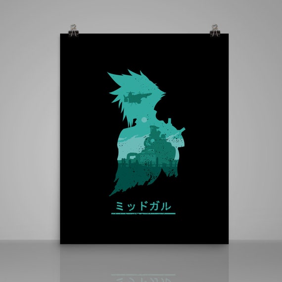 Midgar - Poster, Minimalist, Graphic Design, Wall Art, Black