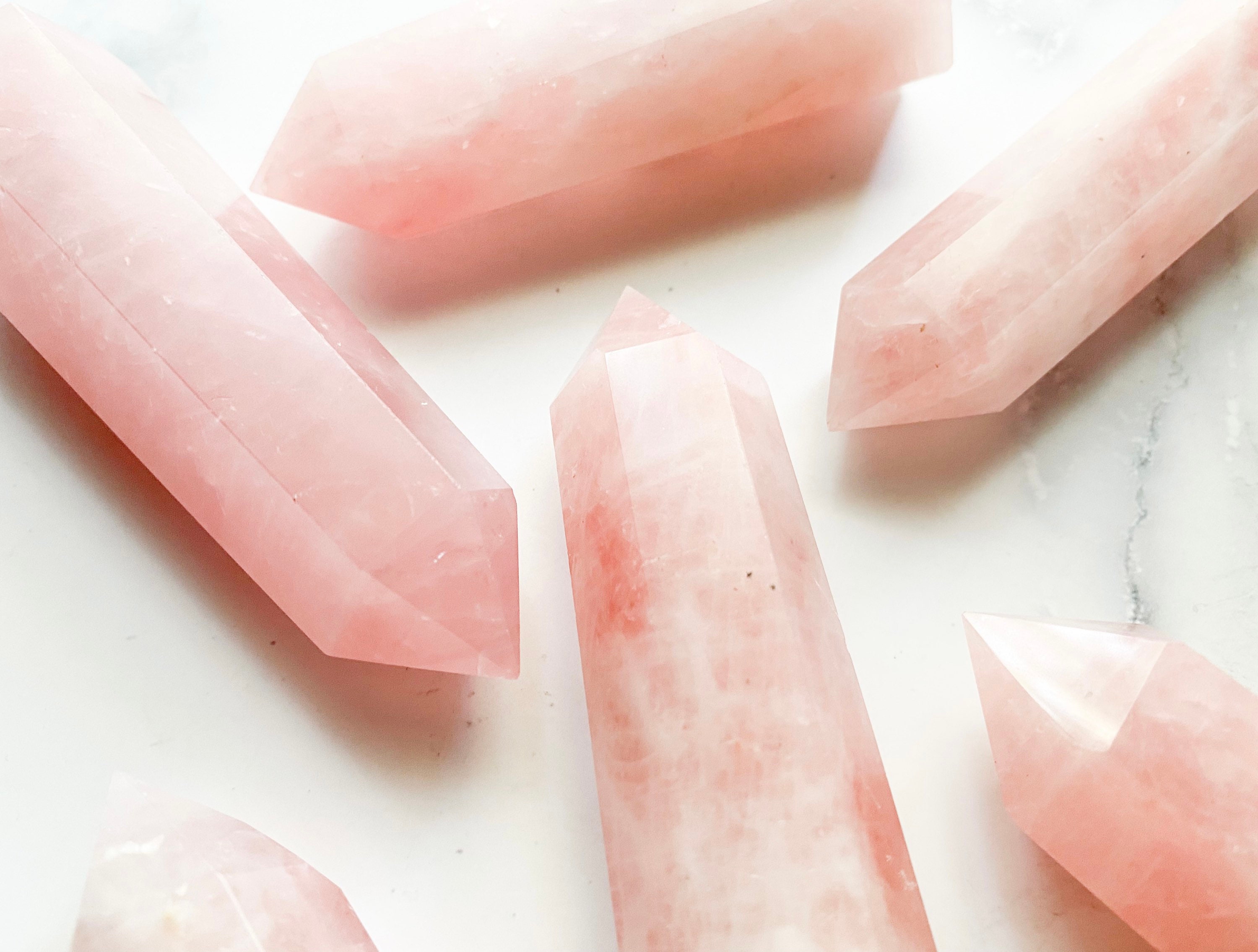 raw rose quartz point raw rose quartz point