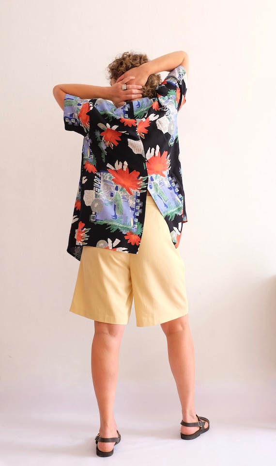 Oversized summer blouse patterned with colorful i… - image 5