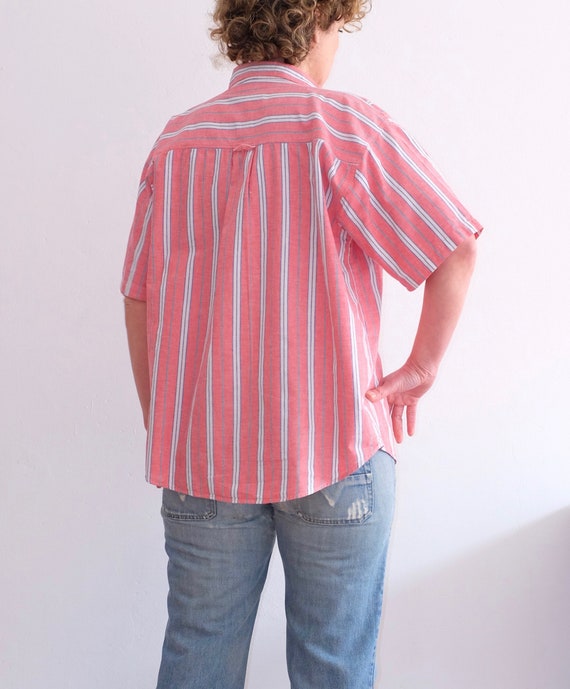 Striped short sleeve summer shirt; Casual Streetw… - image 5