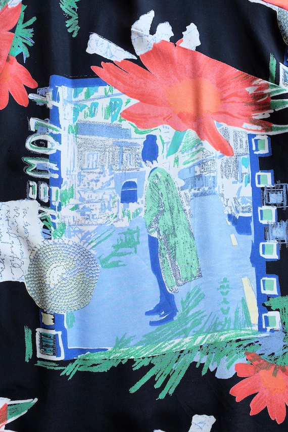 Oversized summer blouse patterned with colorful i… - image 9