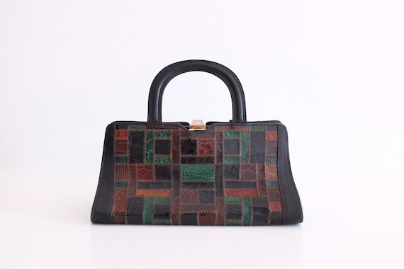 Exquisite vintage leather handbag /handle bag/ 80… - image 1