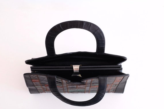 Exquisite vintage leather handbag /handle bag/ 80… - image 7
