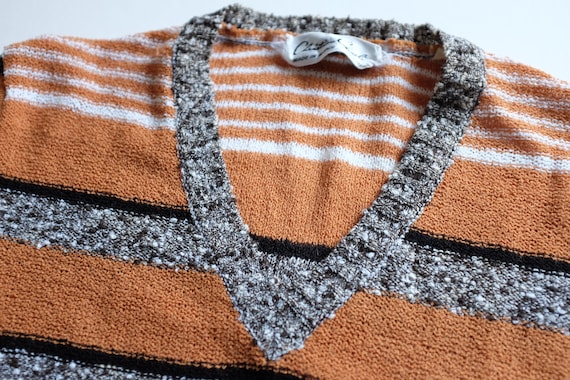 Vintage knitted shirt 70s; Short-sleeved summer s… - image 7