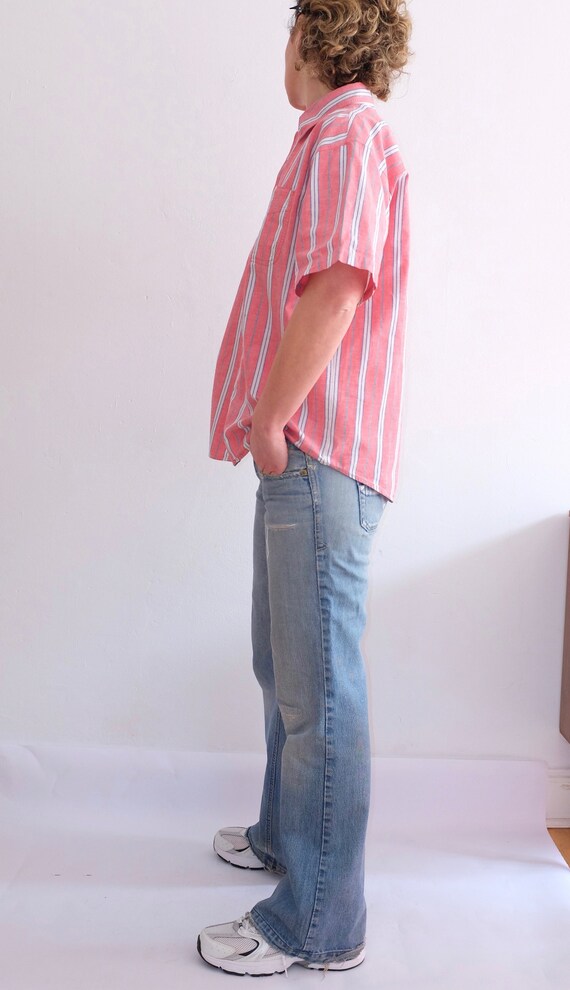 Striped short sleeve summer shirt; Casual Streetw… - image 2