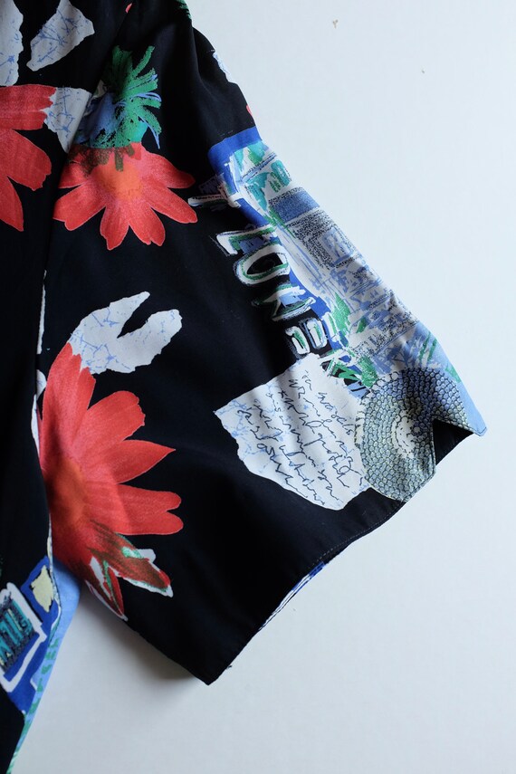 Oversized summer blouse patterned with colorful i… - image 7