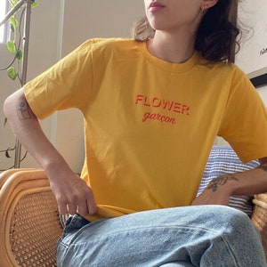Yellow Flower Garcon Tshirt with Flower on Back