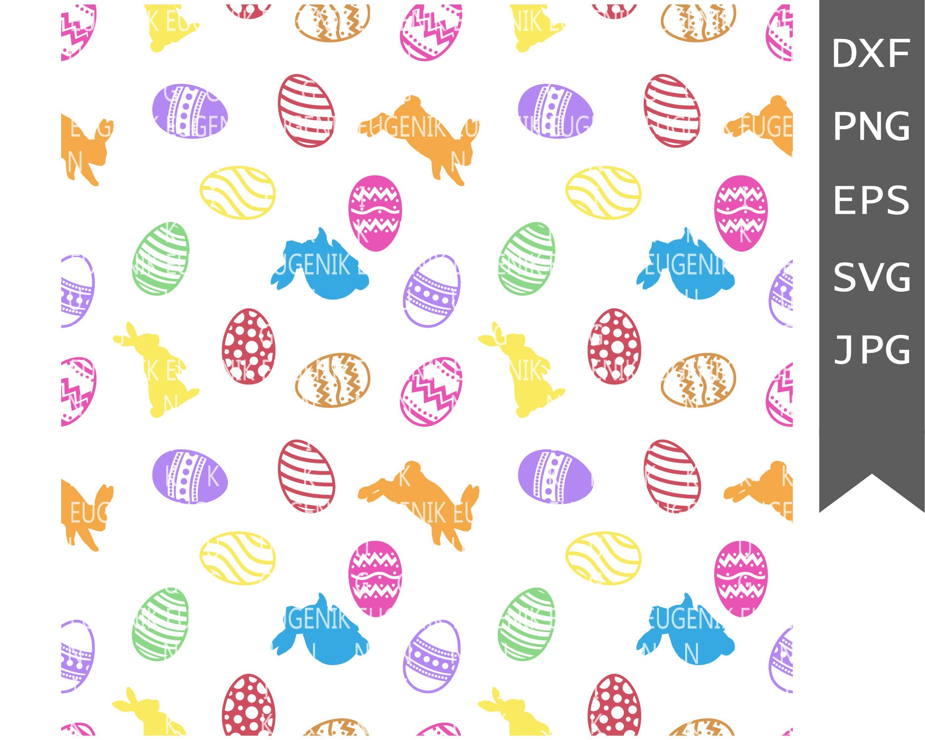 Easter pattern svg Egg pattern svg Easter bunny svg Seamless | Etsy