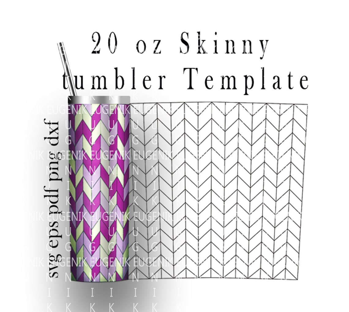 Tangram Tumbler Template SVG Chevron Pattern Template SVG 20 | Etsy