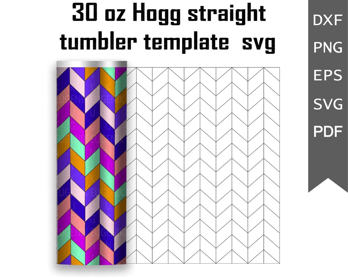 Tumbler Template SVG Tangram Pattern Hogg Straight 30oz | Etsy