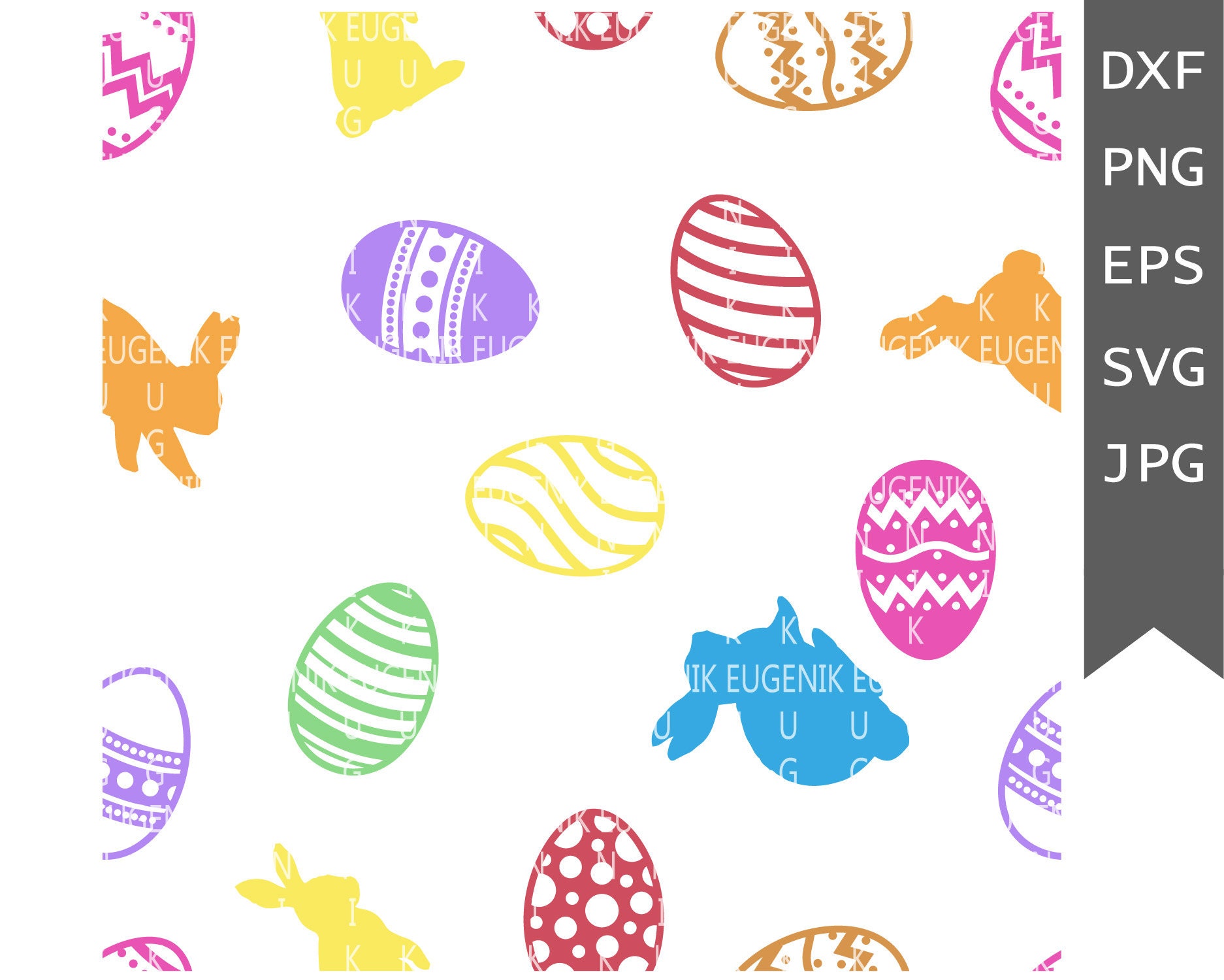Easter pattern svg Egg pattern svg Easter bunny svg Seamless | Etsy