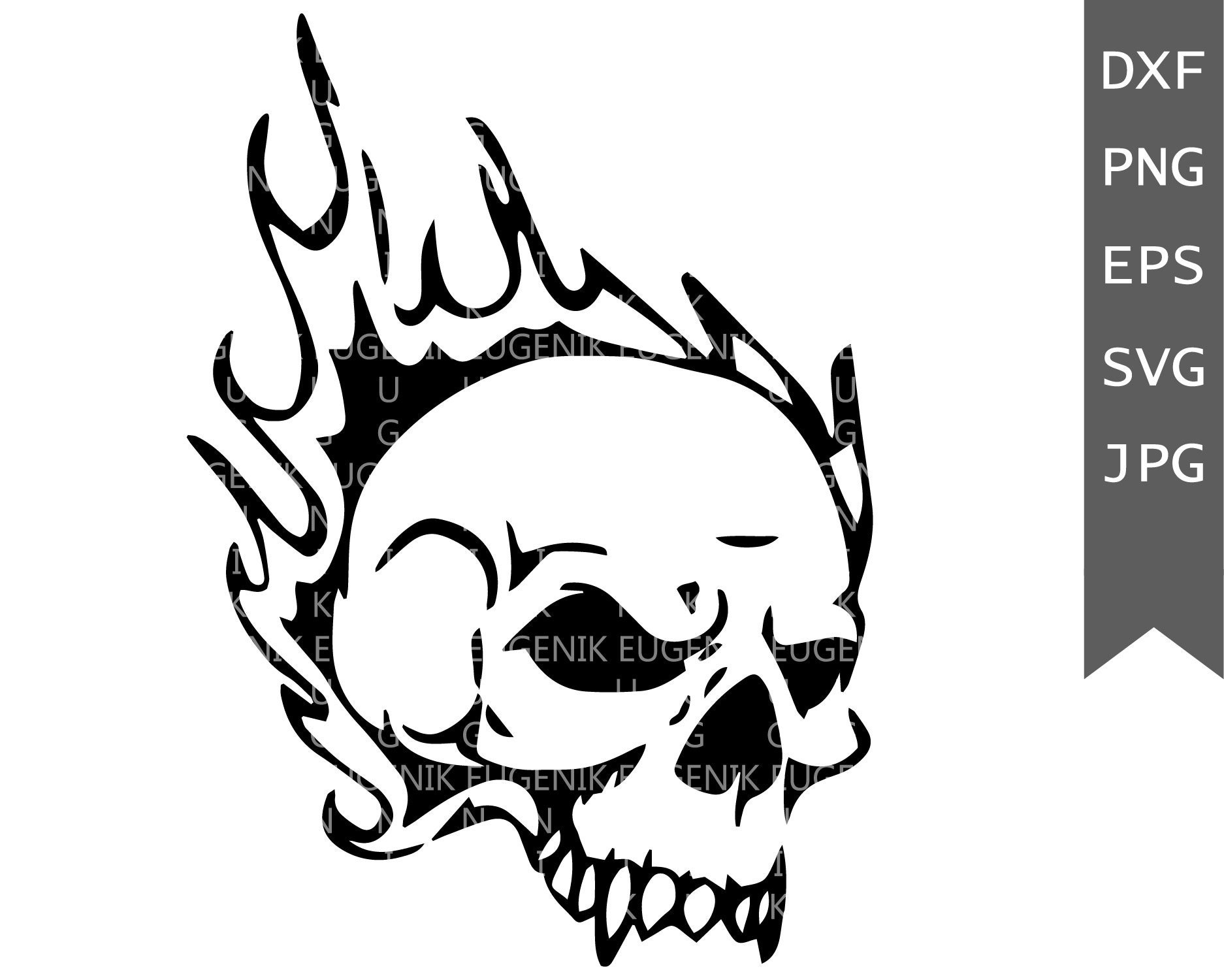 Skull svg Burning skull svg Fire svg Death svg Skull | Etsy