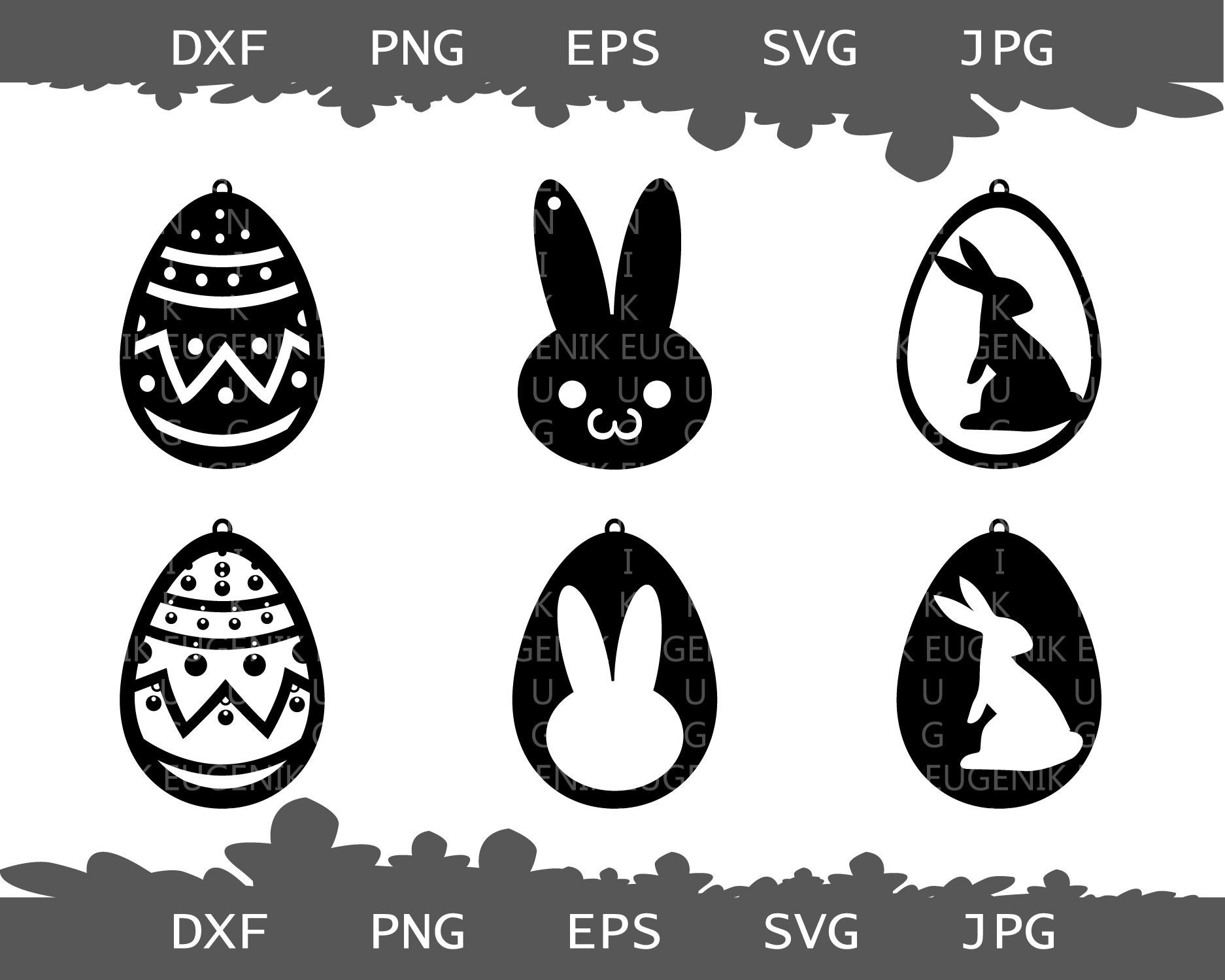 Bunnies earrings svg Easter egg earring svg Easter earrings Etsy