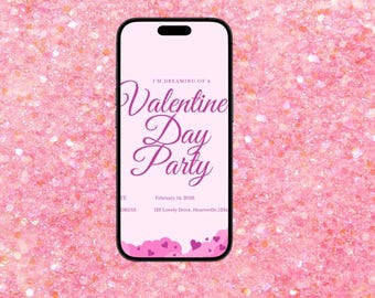 Faire-part Saint-Valentin | Invitation à une fête Galentine | Modèle moderne pour la Saint-Valentin