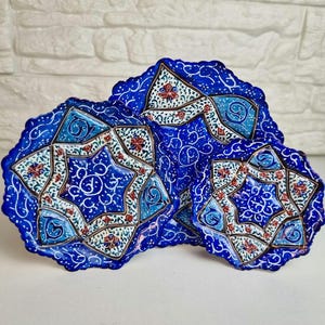 Minakari 3 Pieces Decorative Plates Set, Minakari Wall Hanging Set, Fall Wall Decor, Enameling Art, Persian Art, Wall Art Plates, Home Gifts