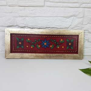 Embroidery fabric with Woolen Yarn, Frame Persian Patteh, Embroidery Design, Horizontal Vertical Wall Hanging Frame, Wall Decor, Persian Art