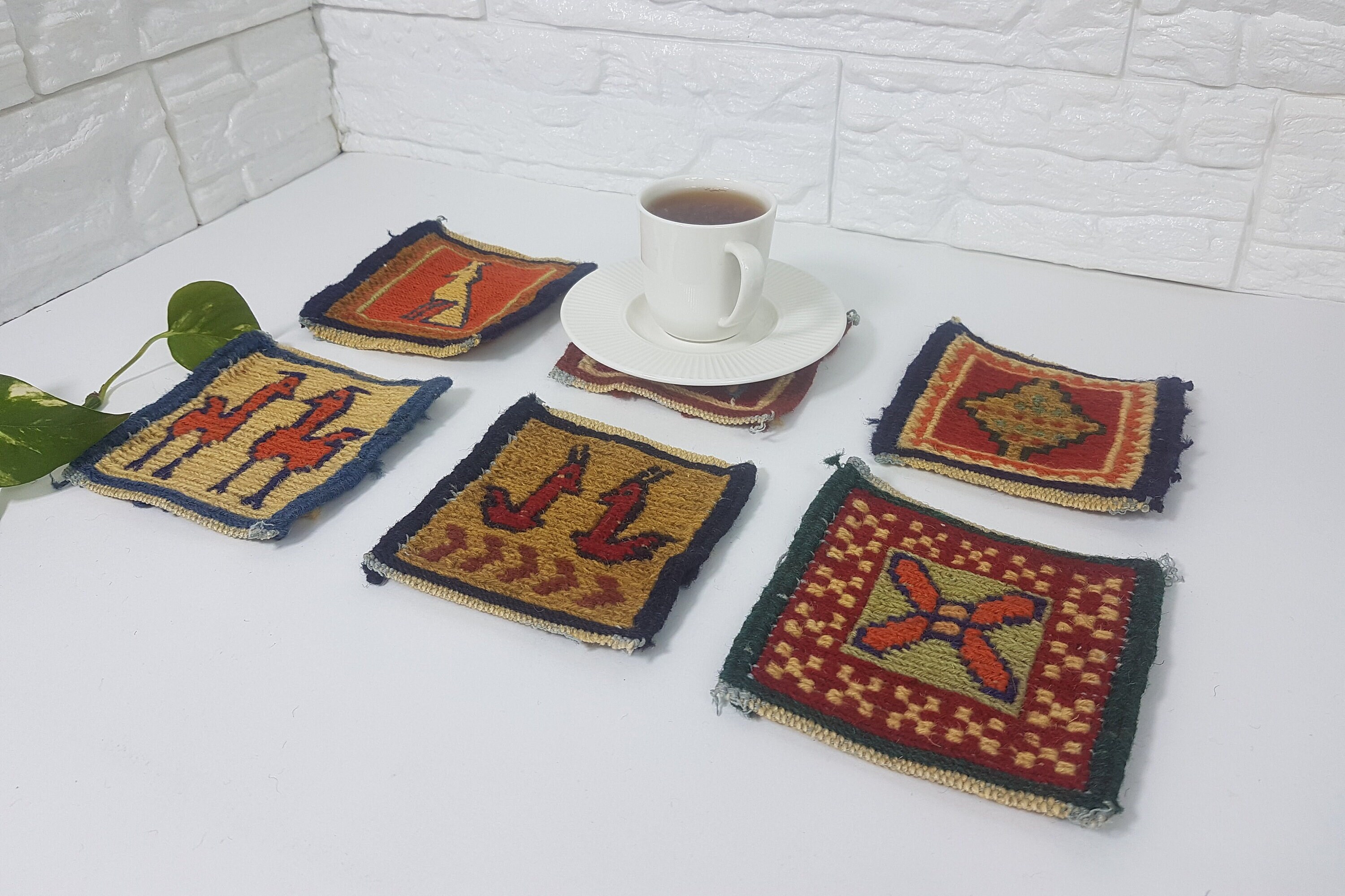 Small Rug Coasters Set 6 Pieces Office Table Coaster Persian Etsy UK