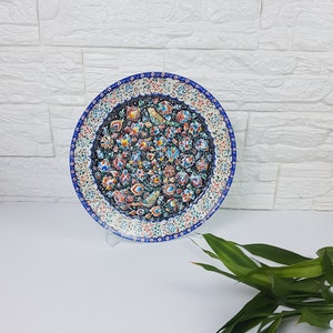 Minakari Decorative Tray, Black Wall Hanging Plate, Handmade colorful Plate, Decorative Wall Plate, Bedroom Wall Decor, New Home Gifts
