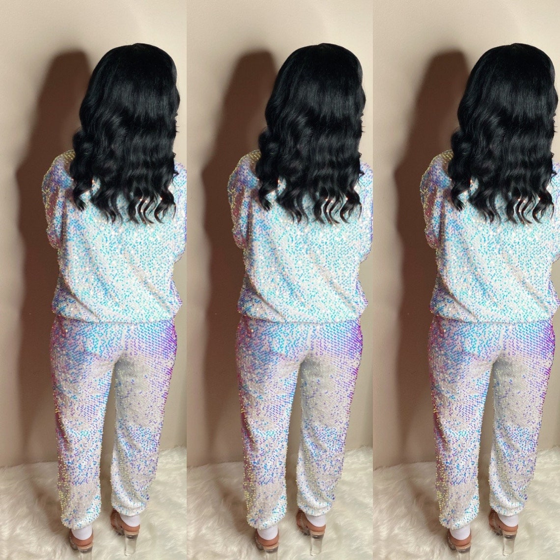sequin jogger set