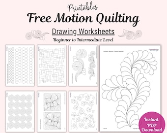 30-Day FMQ Drawing Worksheets: Quilting Pattern Guide (PDF Download)