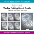 Feather Quilting Stencil Bundle | 12 Reusable Plastic FMQ Templates for Beginner to Intermediate Quilters product logo