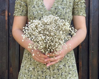 Gypsophila floral bouquet, Baby's breath flower, Flower girl bouquet, Wedding flower accessories, Child toddler gypsophila hair wreath