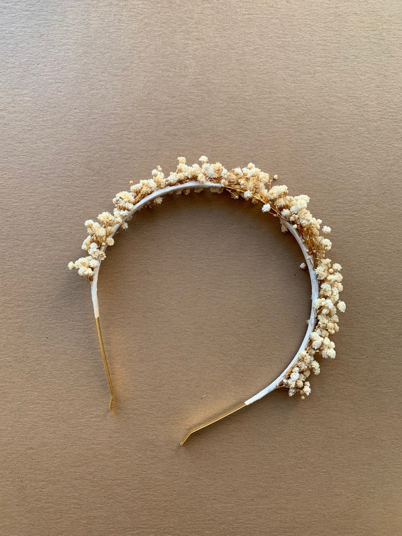Flower Girl Crown Gypsophila Flower Headband Dry Flower Etsy