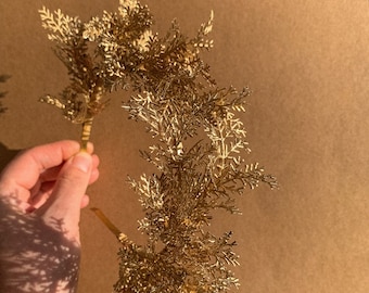 Gold headband, Flower crown, Boho wedding, Bridesmaid headband, Golden leaf halo, Golden headband, Flower girl, Fairytale crown