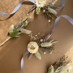 Boho wedding boutonniere, Dried flower boutonniere, Olive color flower, Wedding accessories, Dry flower bouquet, Sage green wedding