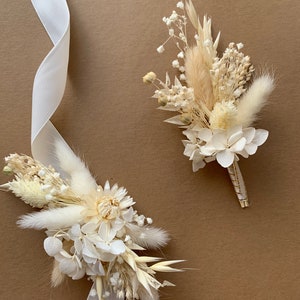 Dried flower boutonniere, Boho wedding accessories, Beige wedding flower, Custom wedding accessories, Rustic groomsmen boutonnieres