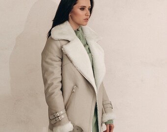 women's plus size faux shearling coat