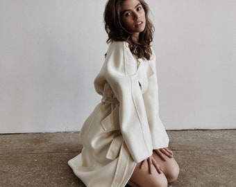 Wedding ivory coat, Bridal coat, Bridal wool coat, Bridal ivory coat, Spring ivory coat, Wedding coat, Spring coat ivory, 104 Ivory coat