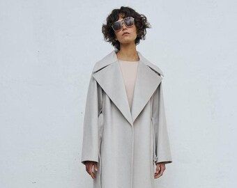 Sale Light grey Coat, Women sale wool coat, Wool sale coat grey, Long grey coat on sale, Long coat autumn, Wool coat, 386 Grey coat women