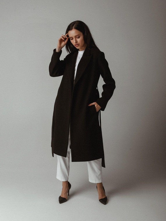 black womens smart coat