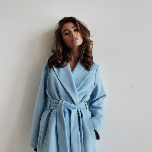 light blue long coat