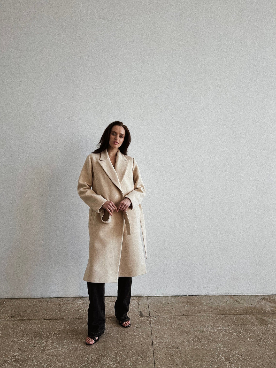 Creme Coat Women Wool Coat Cream Women Coat Cream Wool Etsy