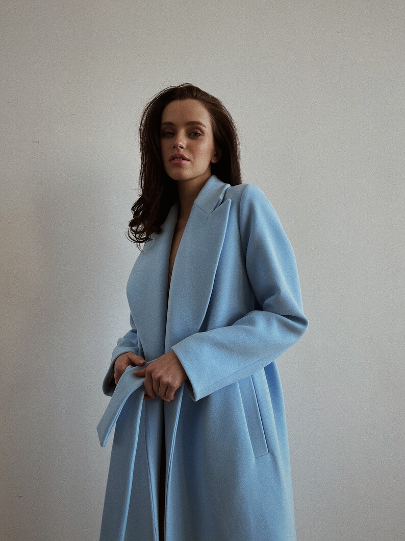 Blue Coat Women blue coat Long blue coat Women long coat image 8