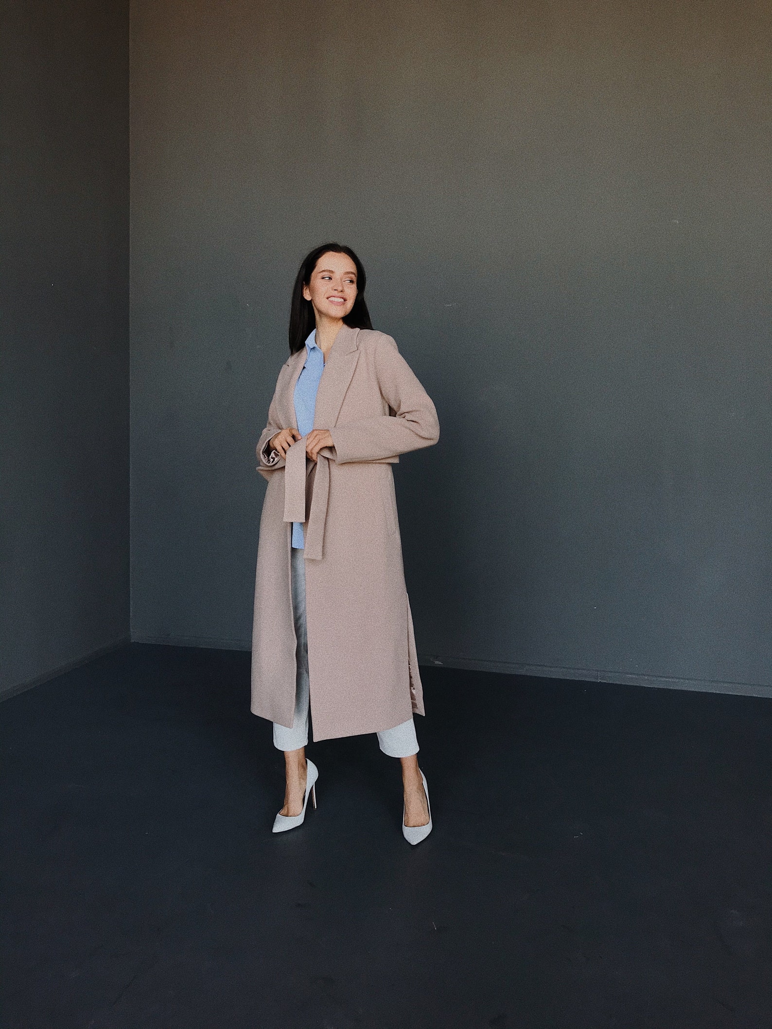 Manteau RAOUL Pour Femme En Laine Olive Verte Avec Détails Cuir - Taille 8, Neuf Avec étiquettes