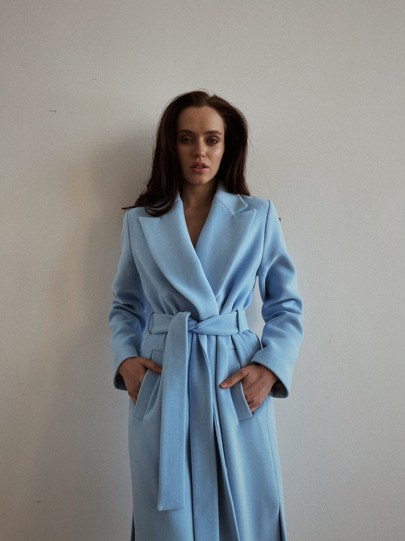 Blue Coat Women blue coat Long blue coat Women long coat image 2