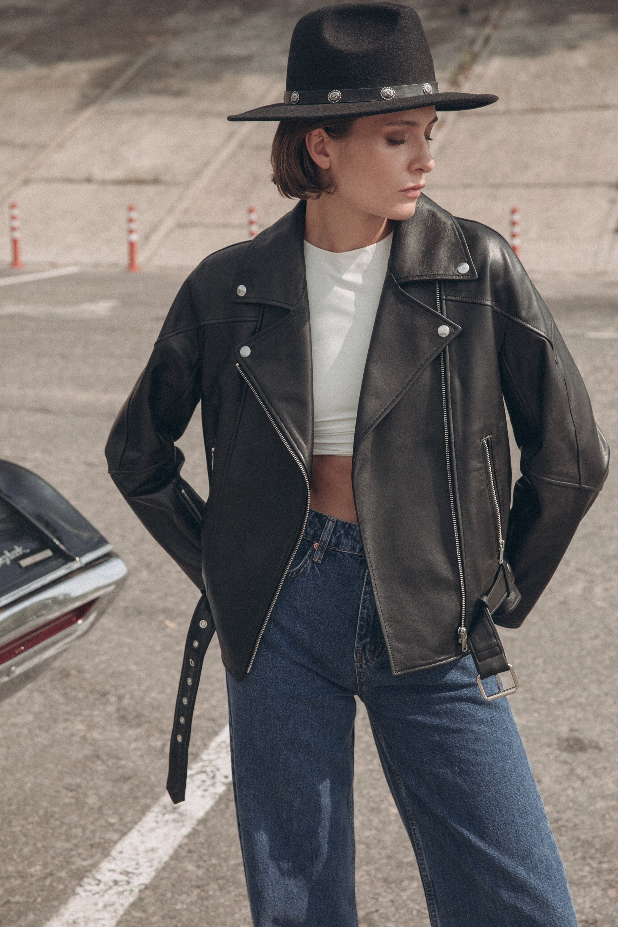 Black Leather Jacket Womens Leather Riding Jacket Motorcycle - Etsy