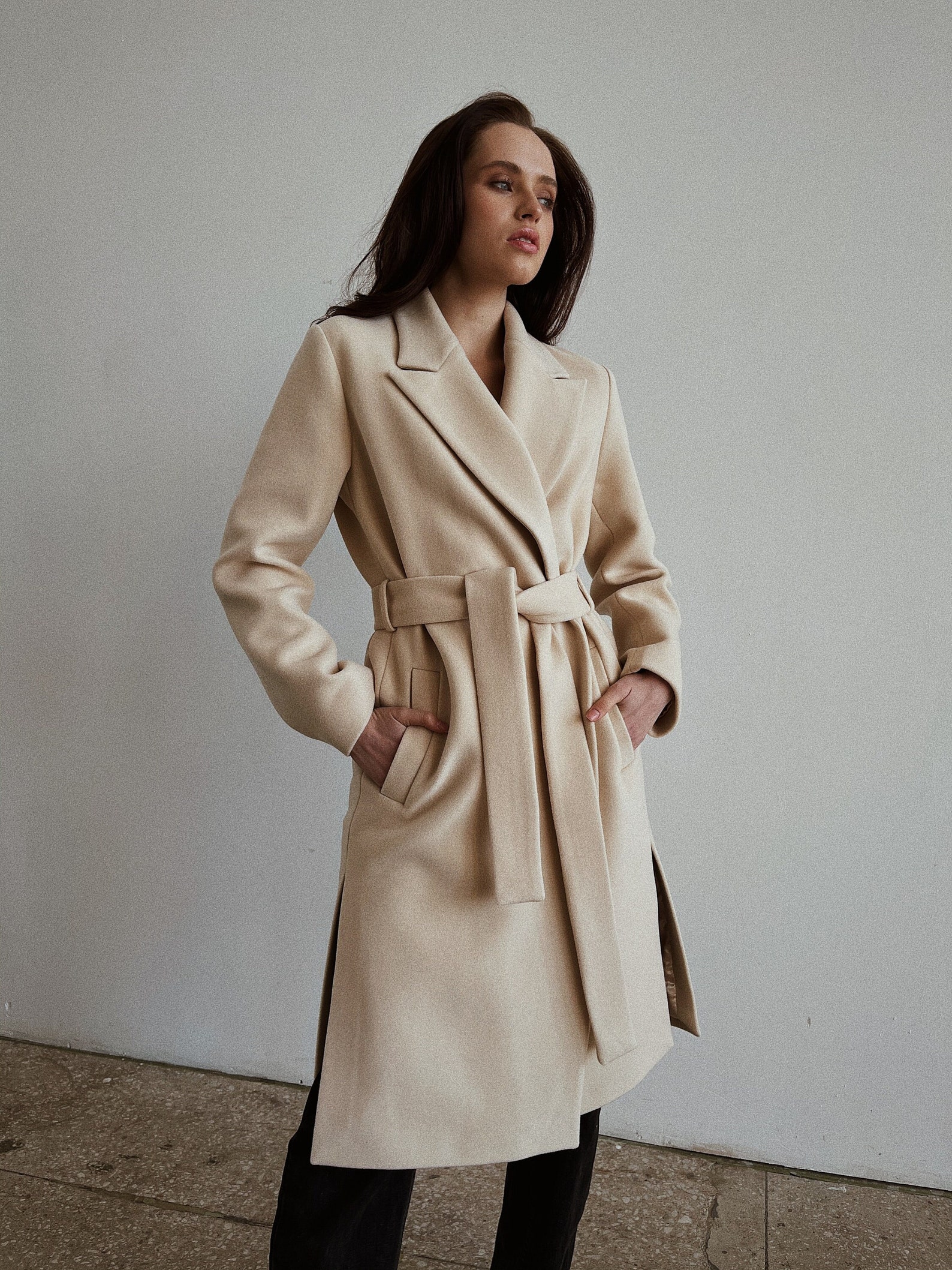 Creme Coat Women Wool Coat Cream Women Coat Cream Wool Etsy
