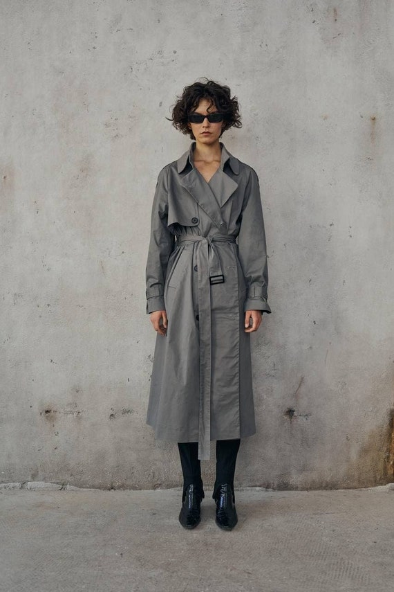 grey trench coat
