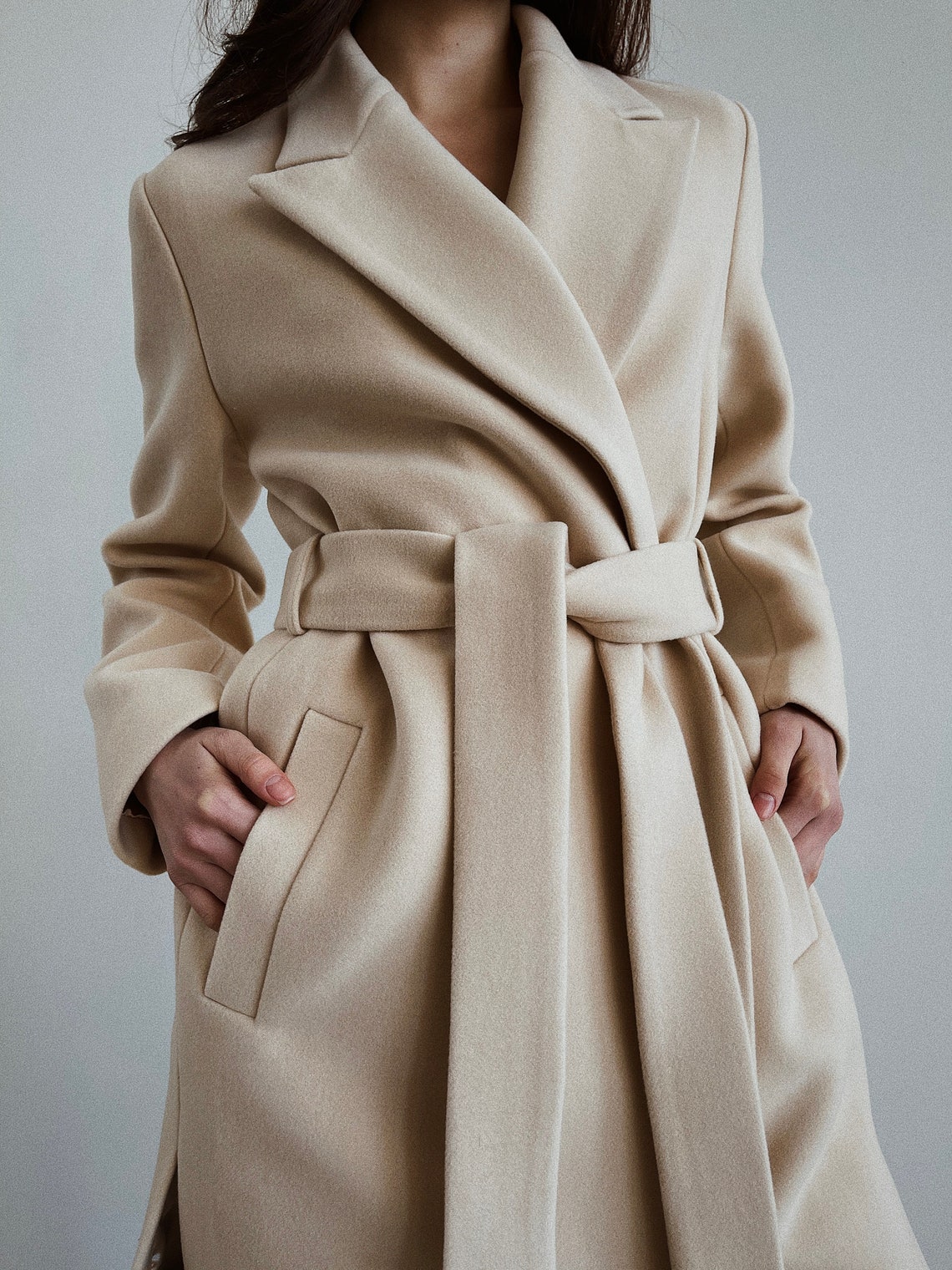 Creme Coat Women Wool Coat Cream Women Coat Cream Wool Etsy