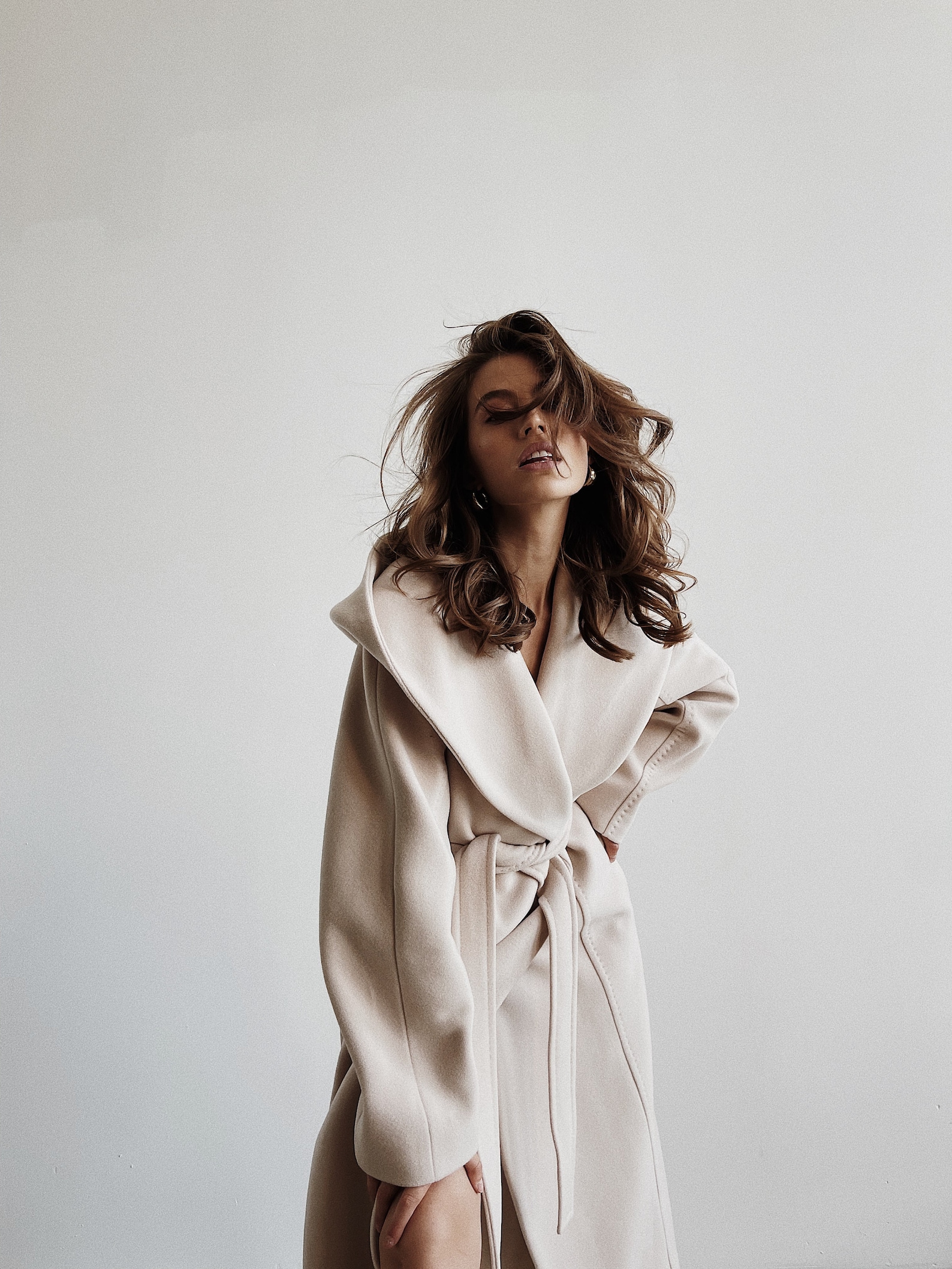 Ivory Coat Women Hooded Wool Coat Hooded Wool Coat Long Etsy